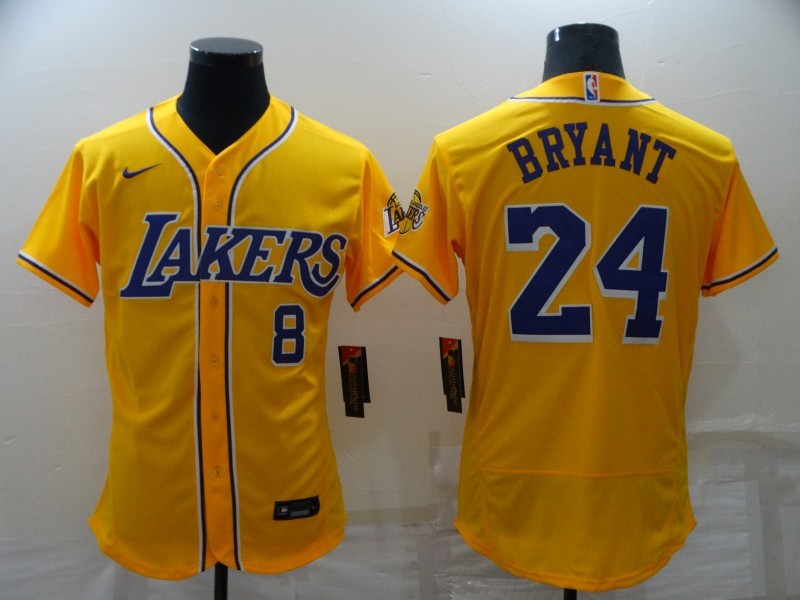 Nike 2023 Men Los Angeles Lakers #24 Bryant yellow NBA Jersey style 1